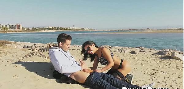  Promiscuous Latina Canela Skin ass dicked at the beach
